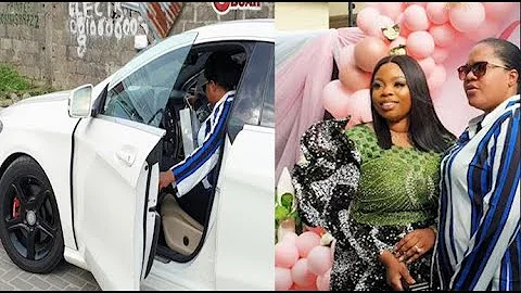 Toyin Abraham Enjoying Herself At Her Sister Cassie Beaute Lounge, Drives Out In Her 4Matic Benz