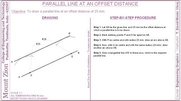 Construction of Parallel Line at an Offset Distance (No Audio)