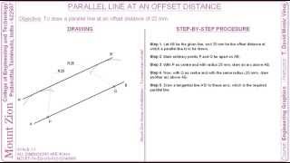 Construction of Parallel Line at an Offset Distance (No Audio)