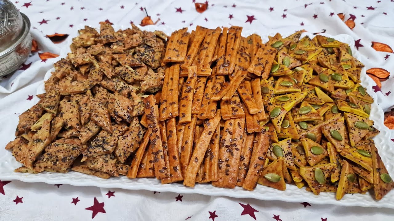 فقيقصات مالحين 3 أشكال بعجينة واحدة بلا طوابع ولا مراشم بثلاث أشكال ونكهات مختلفة ومكون يزيدهم لذة