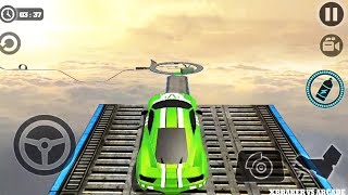 Impossible Car Tracks 3D: Green Car Driving Stunts Android GamePlay 2019 screenshot 2