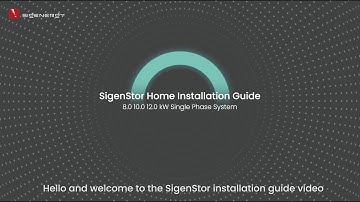 SigenStor EC 8.0 10.0 12.0 SP Installation Video