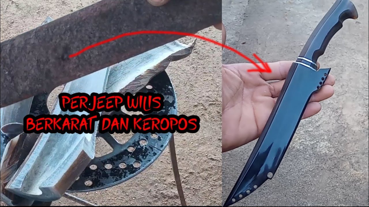 pandai besi _ membuat pisau SKINER dari per jeep Wilis FULL TANDUK KERBAU #diy