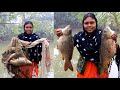 American Carp by Net Fishing and cooking Masala Fry // Cutting Technique of American Carp Fish