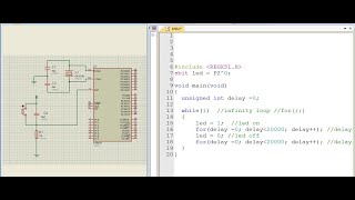 Embedded C programming - LED blinking - Microcontroller AT89S52