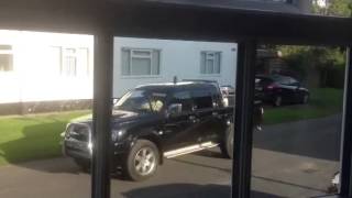 Harvey in the new car
