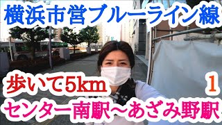 センター南駅からあざみ野駅まで5km歩く【横浜市営地下鉄ブルーライン】１