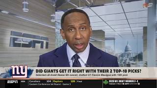 FIRST TAKE | Failure - Stephen A. RIPS Giants draft Arvell Reese at No. 5, Francis Mauigoa at No. 10