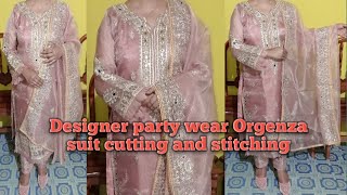 Pakistani Organza suit cutting and stitching/Organza suit design/Partywear readymade orgenga suit screenshot 3