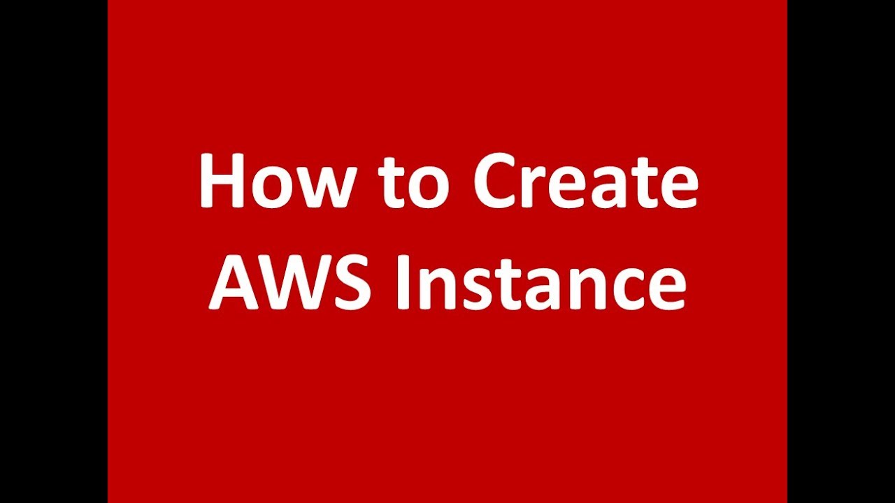 How to create aws instance - YouTube