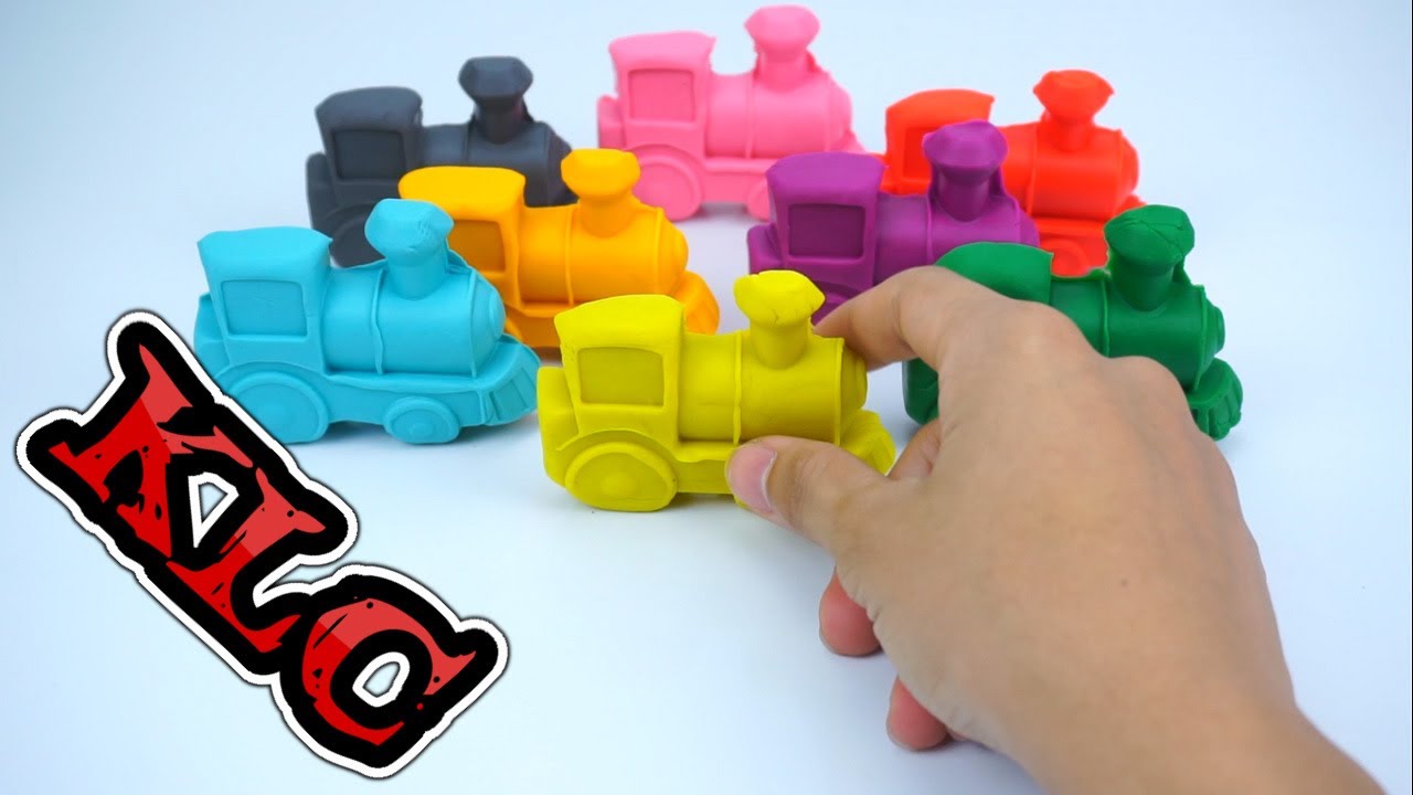 Play doh Learn Corlors with Play doh Trains ELMO Fun for Kids YouTube