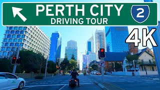 Perth City Tour  [4K]  Drive Around Perth CBD, Western Australia