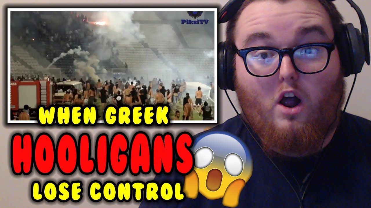 BASKETBALL FAN REACTS TO WHEN THE GREEK HOOLIGANS LOSE THEIR CONTROL