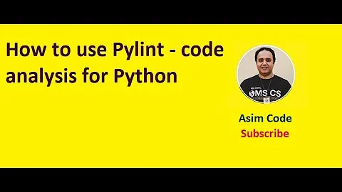 How to use Pylint a code analysis for Python