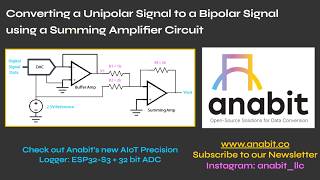 Converting a Unipolar Signal to a Bipolar Signal using a Summing Amplifier Circuit