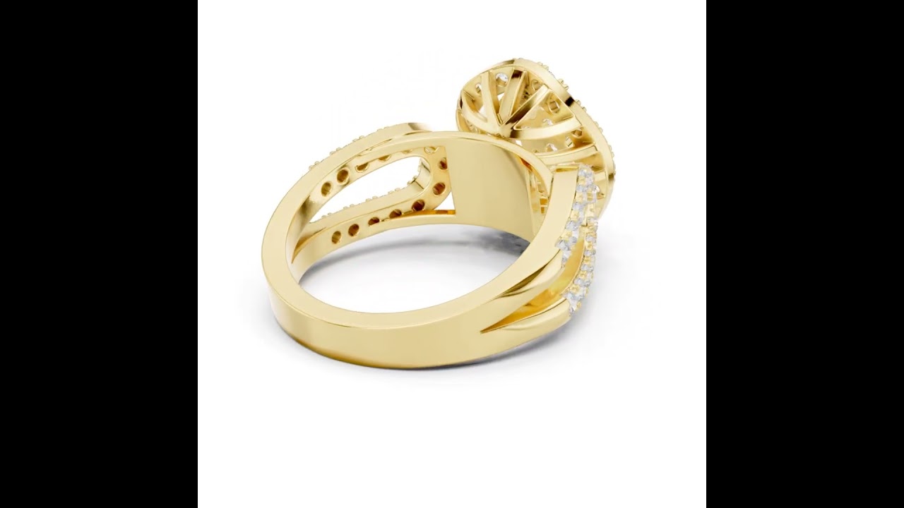Vintage Style Oval Diamond Double Halo Anniversary Ring