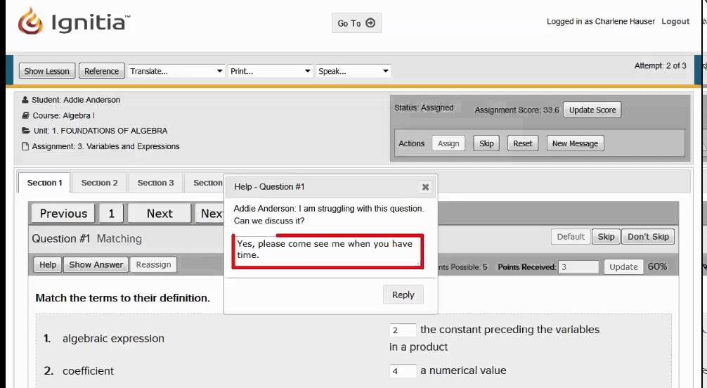 Ignitia Teacher Action Help Requested YouTube