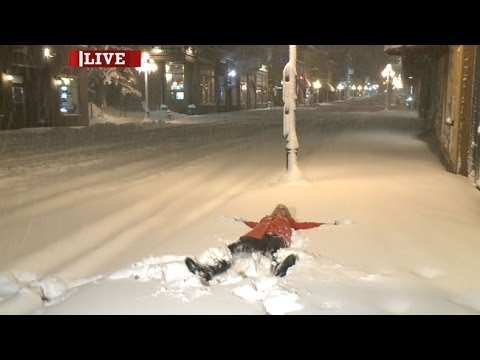 Making Snow Angels In Deadwood, South Dakota