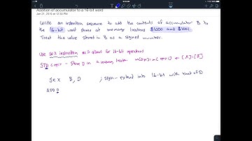 Addition of accumulator to a 16-bit word