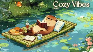 Cozy Reading with Waffle 📖🦦 | Relaxing Lofi Beats #lofihiphop #chillmusic #coffeemusic #studymusic