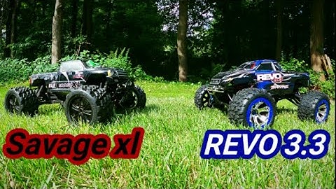 Revo 3.3 and Savage XL 5.9 Showing Off..jumps and bash