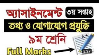 Assignment class 9 ( ICT) solution answer