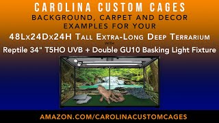Background, Carpet & Decor Examples for your 48x24x24 Tall Long Deep Carolina Custom Cages Terrarium