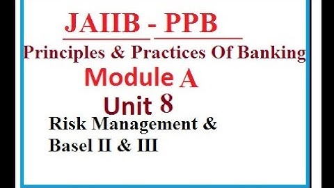 JAIIB PRINCIPLES AND PRACTICES OF BANKING | UNIT 8 | MODULE A |  RISK MANAGEMENT & BASEL II III