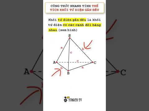 Video Toán 12: Công thức tính thể tích tứ diện gần đều #short - youtube