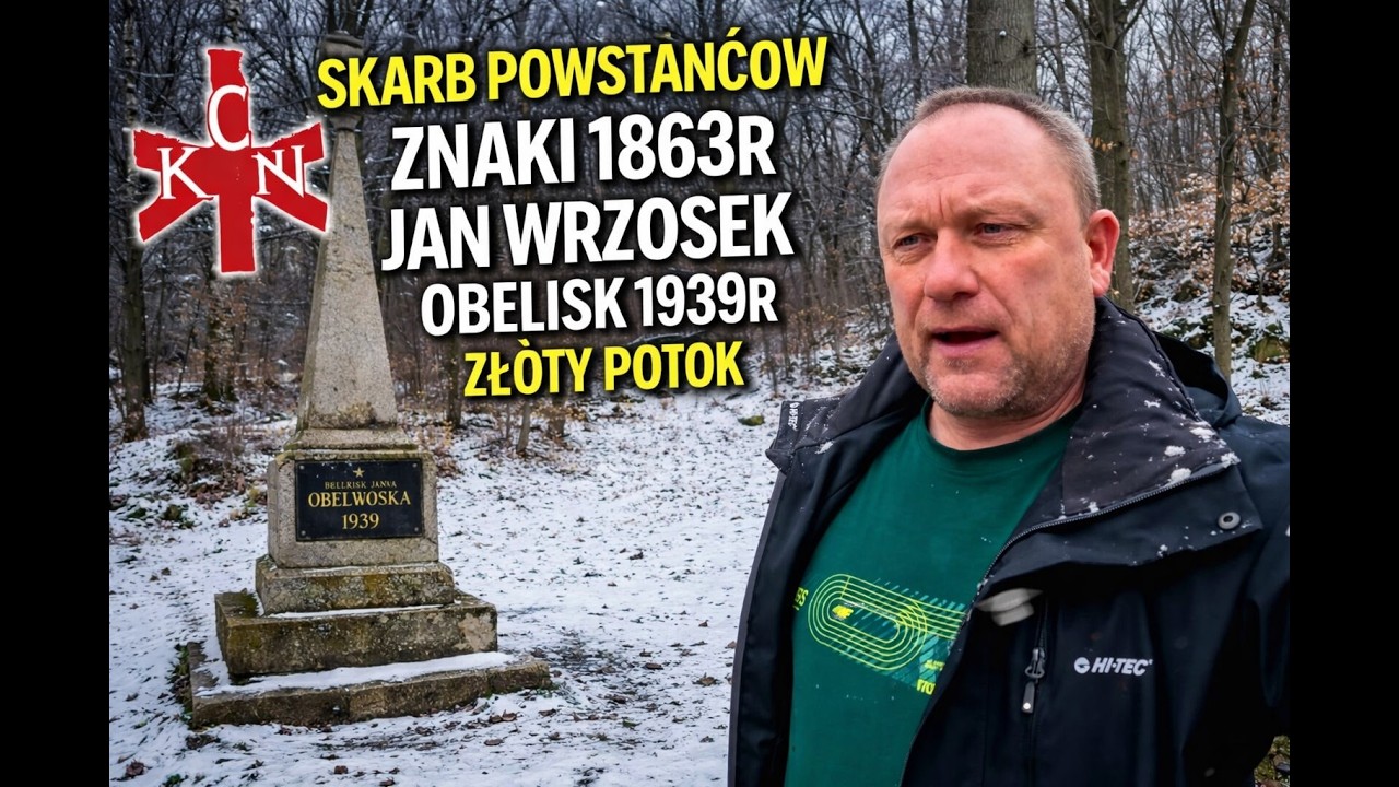 SKARB POWSTAŃCÓW ZNAKI 1863R JAN WRZOSEK OBELISK 1939R ZŁOTY POTOK