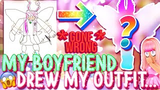 MY BOYFRIEND DREW MY ROYALE HIGH OUTFIT & I RECREATED IT! *Gone Wrong * ROBLOX Outfit Challenge