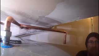 Expansion tank installation, electric low boy water heater