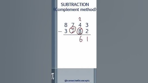 EASIEST WAY TO SUBTRACT (COMPLEMENT METHOD) #maths  ,#SHORTS, #viral