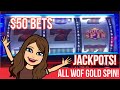 ALL $50 WHEEL OF FORTUNE GOLD SPIN ⭐️ SLOT MACHINE LIVE PLAY! HANDPAY JACKPOTS 💵💰