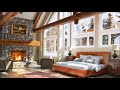 Relaxing Fireplace with Snow   Cozy Room, Relax, Soothing Snow, Cozy Winter