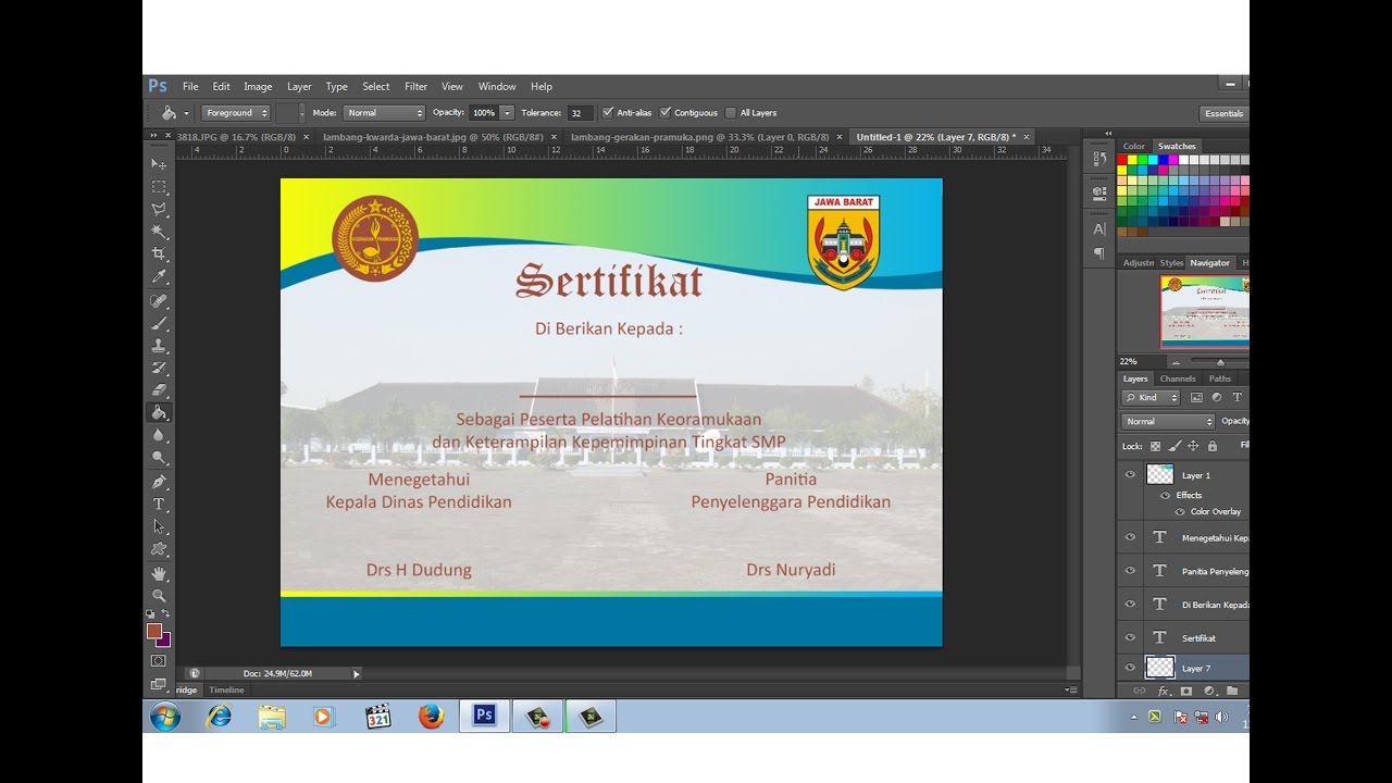  cara  membuat  sertifikat piagam dengan  photoshop  YouTube