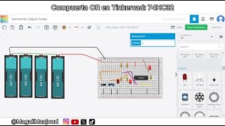 OR Gate in 3 minutes with Tinkercad. 74HC32 CMOS chip.