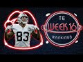 2020 Fantasy Football - Week 16 Tight End Rankings