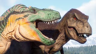 CARNIVORE AND HERBIVORE DINOSAURS BATTLE ROYALE IN BIOSYN SANCTUARY  - Jurassic World Evolution 2