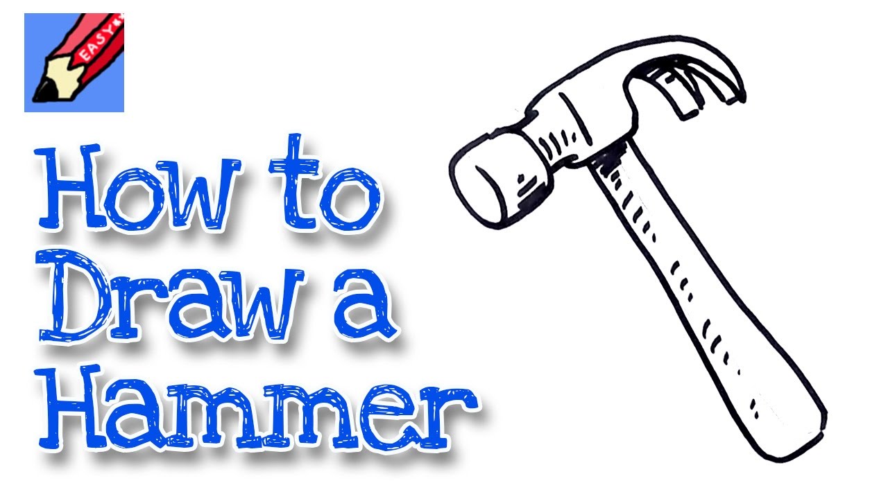 How to draw a claw hammer real easy  | Step by Step with Easy, Spoken Instructions - YouTube