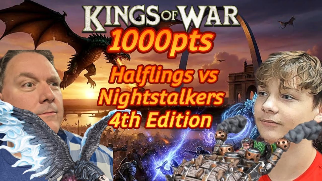 Kings of War 4th edition battle report| Nightstalkers vs Halflings | 1000pts | 