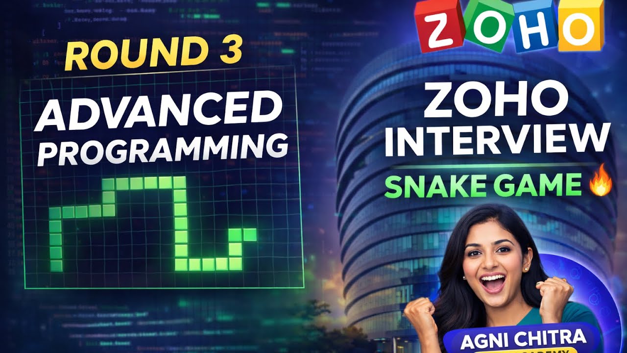 ZOHO Round 3 Snake Game Solution🐍☕️ | Advanced Programming Interview ...