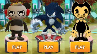 Tag with Combo Panda vs Sonic Dash Werehog vs Bendy in Nightmare Run - Gameplay screenshot 2