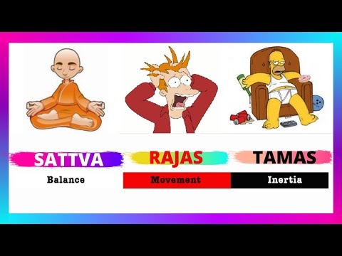 Video: Las gunas de la naturaleza material en la filosofía hindú de Samkhya. Sattva-guna. Rajo-guna. tamo-guna