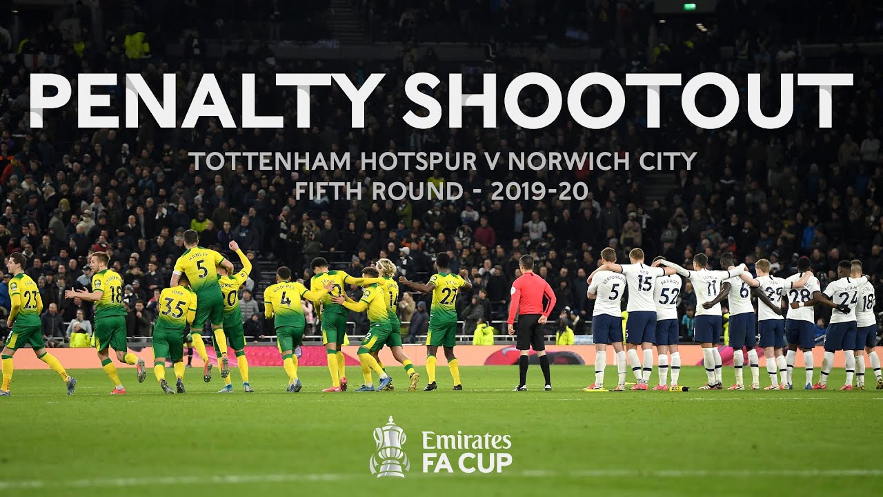 Full Penalty Shootout Norwich City v Tottenham Hotspur Emirates FA Cup Fifth Round 2019-20