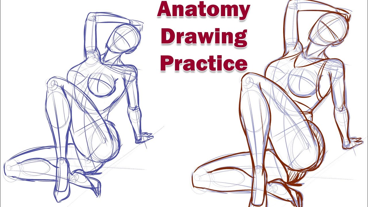 Practice Anatomy, gesture pose drawing practice - YouTube