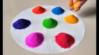 Peacock Feather Unique Rangoli Designs for Festivals| Easy, Beautiful Rangoli Design by Radhika
