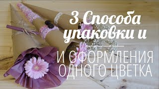 Флористика - Три способа упаковки и оформления одного цветка Флористика - Три способа упаковки и оформления одного цветка