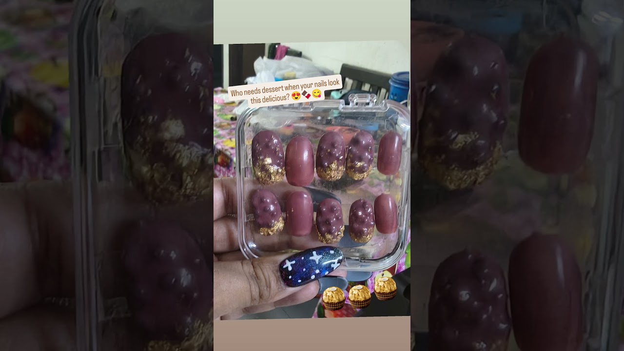 Golden bites, glossy tips, Ferrero dreams 💫🍫😋