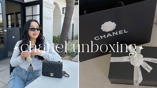 chanel mini square flap unboxing + what fits inside